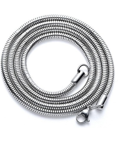 INFINIQUE CREATIONS Stainless Steel Silver Round Snake Chain Necklace Men Women 1mm to 3mm 7" to 30 1mm Silver $8.82 Necklaces