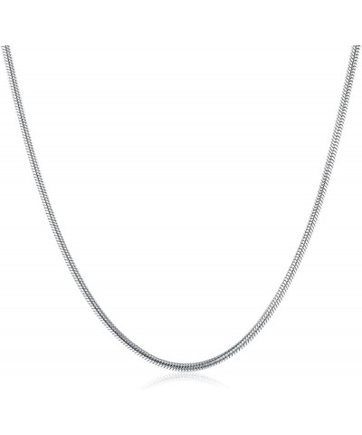 INFINIQUE CREATIONS Stainless Steel Silver Round Snake Chain Necklace Men Women 1mm to 3mm 7" to 30 1mm Silver $8.82 Necklaces