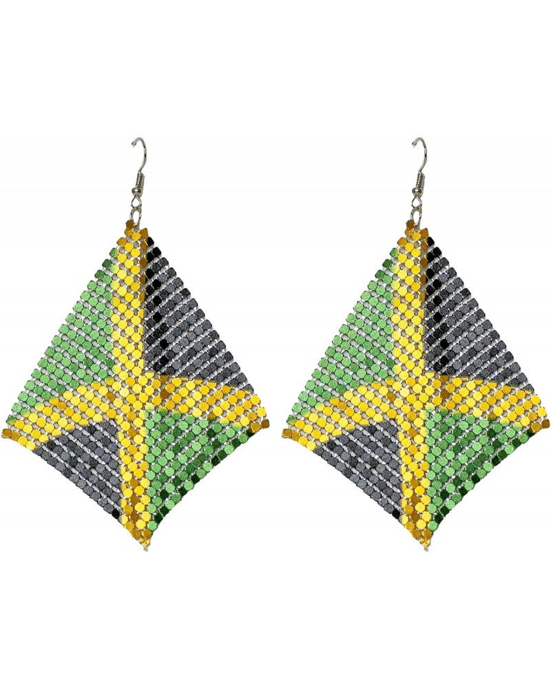 Jamaica Flag Dangle Earrings $10.43 Earrings