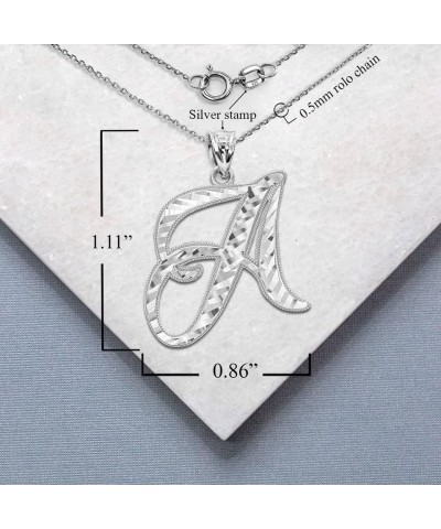 .925 Sterling Silver Fine Dangling Cursive Initial A-Z Charm Pendant - Choice of Initial Letter Letter A Initial Charm $13.74...