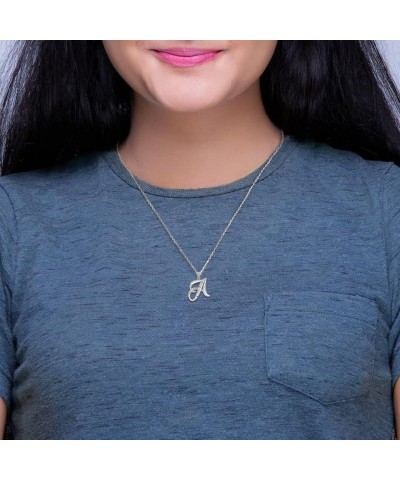 .925 Sterling Silver Fine Dangling Cursive Initial A-Z Charm Pendant - Choice of Initial Letter Letter A Initial Charm $13.74...