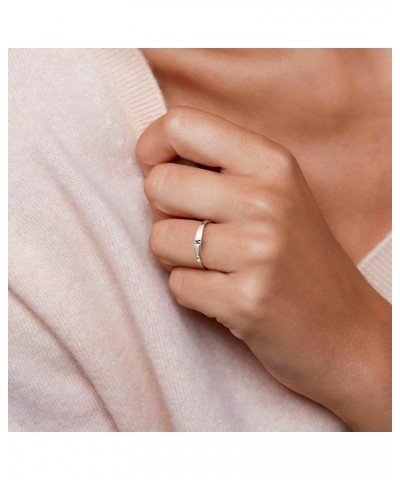 Initial Rings for Women Girls Non Tarnish 14K Silver Plated Cute Stackable Initial Letter Ring Dainty Thin Capital A-Z Thumb ...