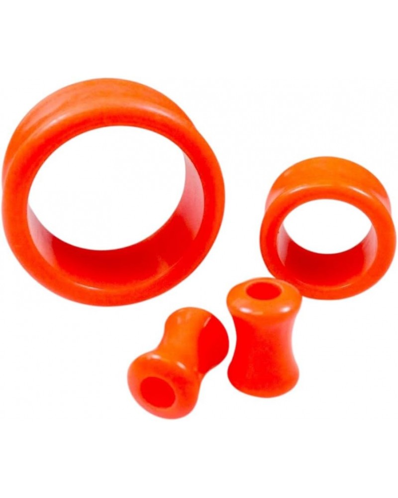 PAIR of Solid Orange Acrylic Ear Tunnels/Plugs - Earlet Body Jewelry - 3mm thru 30mm! 7/8" (22mm) $9.27 Body Jewelry