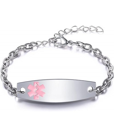 Medical Alert bracets for Women & Girls, Custom Medical ID Bracelets with Free Engraving, Emergency Bracelets with Stainless ...