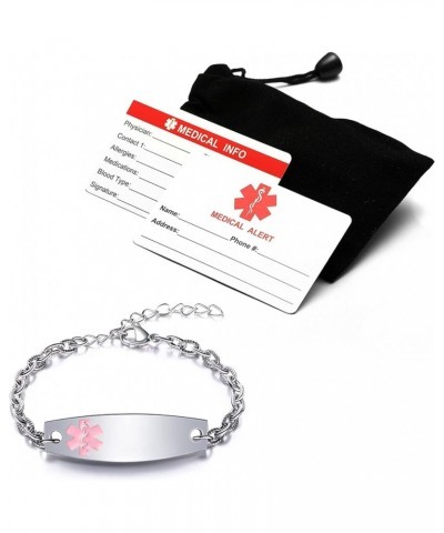 Medical Alert bracets for Women & Girls, Custom Medical ID Bracelets with Free Engraving, Emergency Bracelets with Stainless ...