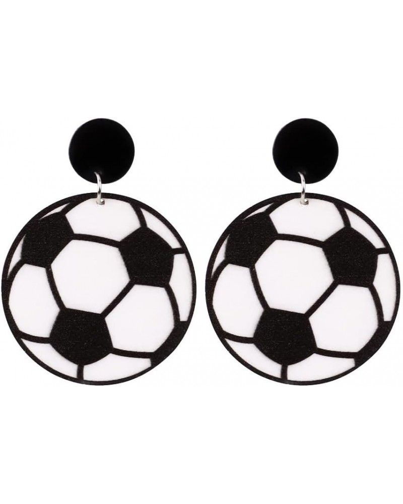 Cute Sports Rugby Baseball Earrings Baseball Acrylic Basketball Soccer Football Dangle Statement Earrings for Women Girls Spo...