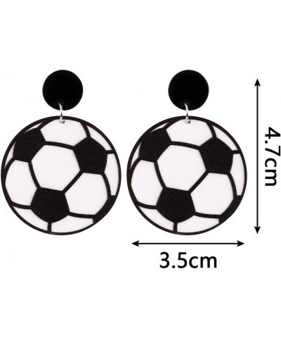 Cute Sports Rugby Baseball Earrings Baseball Acrylic Basketball Soccer Football Dangle Statement Earrings for Women Girls Spo...