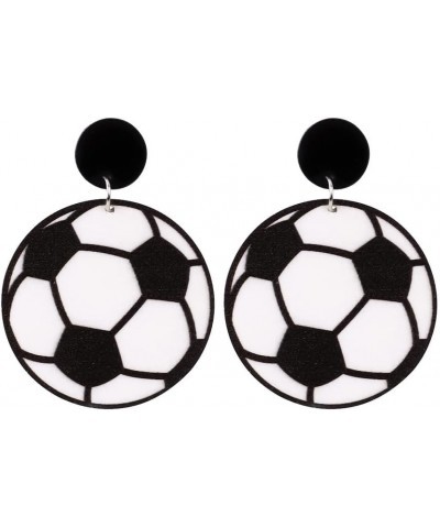 Cute Sports Rugby Baseball Earrings Baseball Acrylic Basketball Soccer Football Dangle Statement Earrings for Women Girls Spo...