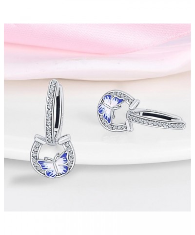 925 Sterling Silver CZ Earrings Butterfly Earrings for WomenDangle Small Hoop EarringSearrings forWomen Sterling Silver Earri...