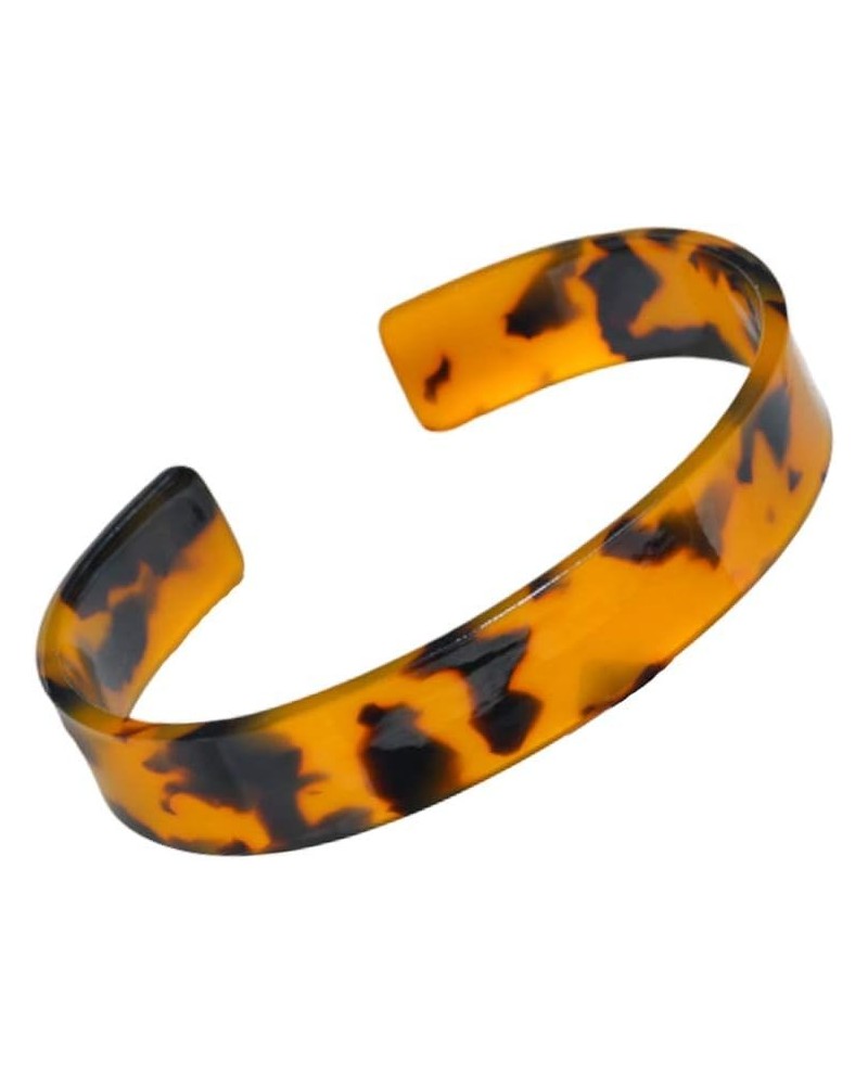 Acrylic Leopard Cuff Bracelets Vintage Tortoise Animal Print Bracelet Bangle for Women Girls Statement Jewelry Gifts dark bro...