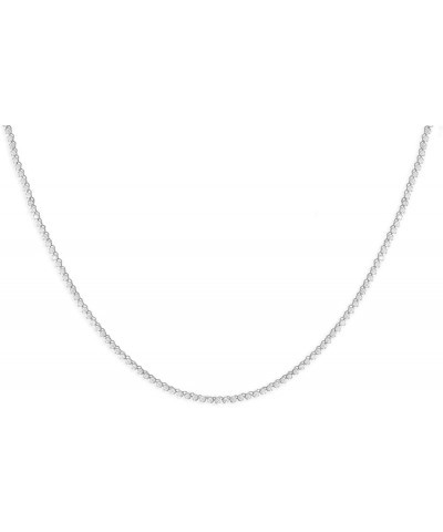 Unisex Micro Skinny Magnificent 2mm Silver Finish One Row Tennis Necklace Cubic Zirconia Choker Necklace 14-22" Bracelet 6.5-...