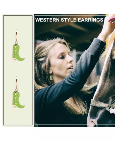 Cowboy Cowgirl Boot Hat Earrings Cute Western Earrings Gifts Women Dangle Drop Enamel Earrings Cosas Vaqueras Para Mujer Boot...