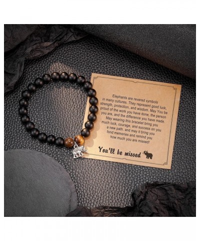 Elephant Gifts for Women, Natural Stone Inspiration Strong Elephant Bracelet for Women Teen Girls Black-BeMissed $12.17 Brace...