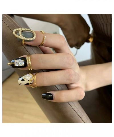 Gold Plated Fingernail Ring for Women Full Zircon Adjustable Finger Tip Nail Ring for Women Protecting Manicure Accessory Fas...