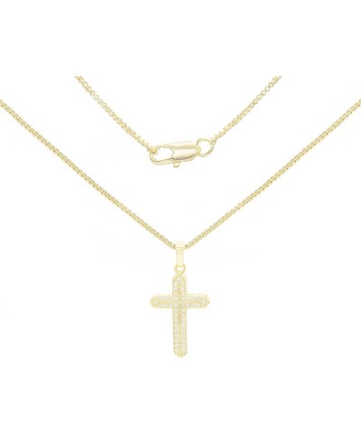 BEBERLINI Cross Charm Pendant 14K Gold Filled Rope Box Curb Chain Necklace Set Lobster Clasp Fashion Cubic Zirconia Jewelry G...