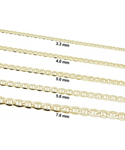 Solid 14k Yellow Gold Filled Mariner Link Chain Necklace for Men and Women (3.3 mm, 4 mm, 5 mm, 5.8 mm or 7.8 mm) 30 7.8 mm w...