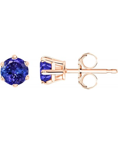 1/2-10 Carat Total Weight Tanzanite Stud Earrings 6 Prong Screw Back Rose Gold 4.0 carats $664.57 Earrings