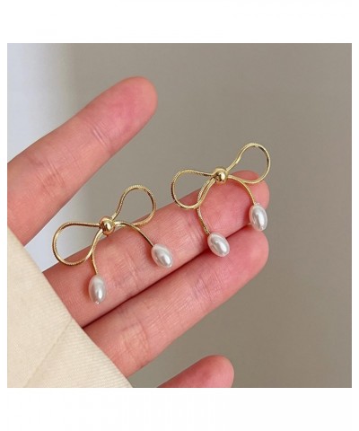 Gold Bow Knot Stud Earrings for Women Pearl Earrings Small Tiny Simple Bow Earrings Jewelry… Gold 5 $9.68 Earrings