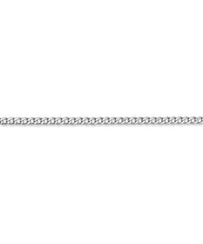 14k White Gold 2.5mm Semi Solid Curb Cuban Link Link Anklet Bracelet - with Secure Lobster Lock Clasp 7.0 Inches $75.68 Brace...