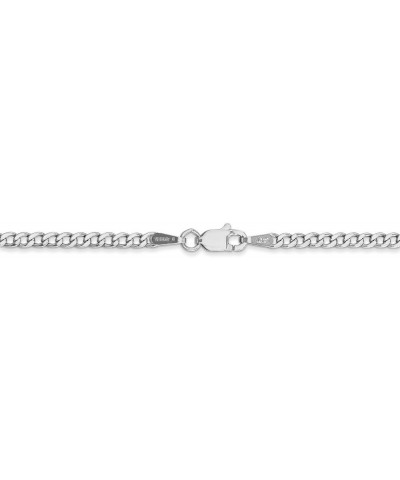 14k White Gold 2.5mm Semi Solid Curb Cuban Link Link Anklet Bracelet - with Secure Lobster Lock Clasp 7.0 Inches $75.68 Brace...