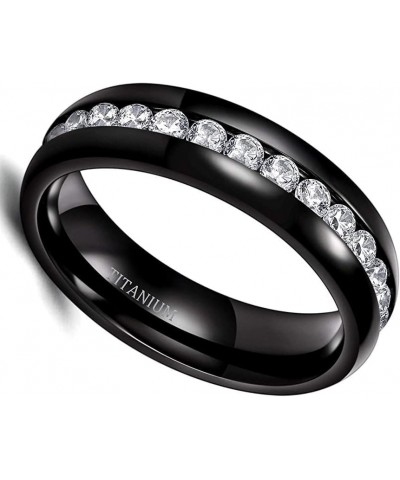 6MM Womens Titanium Eternity Engagement Band Wedding Ring Pave Set Cubic Zirconia SIZE 4-11 TRB370 $27.60 Rings