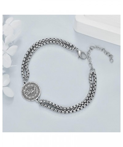 Religious Protector Bracelet Sterling Silver Adjustable Bracelet Jewelry Gifts for Men Women St Christopher $17.22 Bracelets