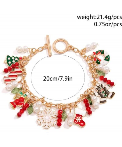 Christmas Bracelet Jingle Bell Charm Adjustable Link Xmas Gift Jewelry Accessories for Women Girls Kids Teens Family 2023(Red...