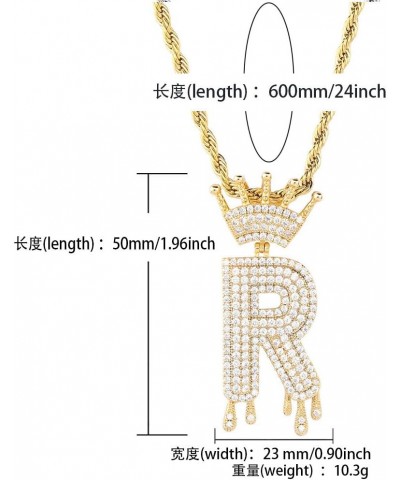 Initial Necklaces for Women 18K Plated Gold Initial Necklace for Men Silver Iced Out Diamond Name Letter Necklace Gold R 24.0...