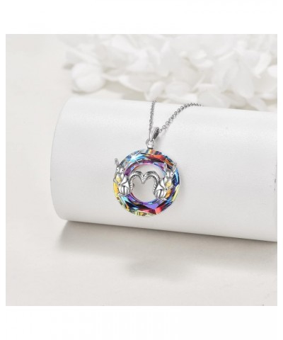 Dainty Crystal Squirrel Necklace for Women Sterling Silver Animal Pendant Golden Peanuts Jewelry Gifts $12.80 Necklaces