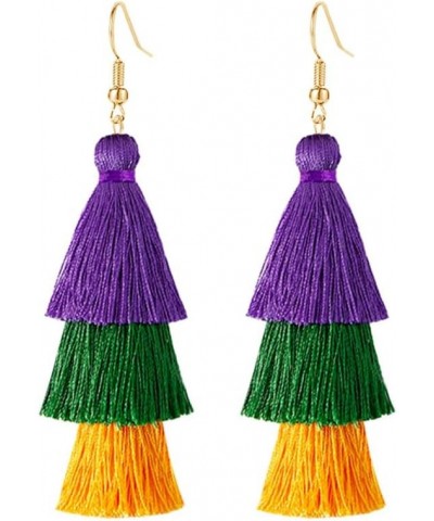 3 Tier Layered Colorful Tassel Earrings Bohemian Big Dangle Drop Fashion Jewelry Earrings for Women Teen Girls Valentine Birt...