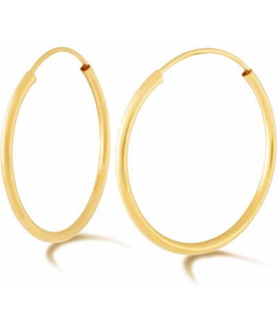 14K Yellow Gold Women's Endless Tube Hoop Earrings 1-1.25mm Thick 8-20mm Diameters - Singles and Pairs Available 16mm (0.63")...