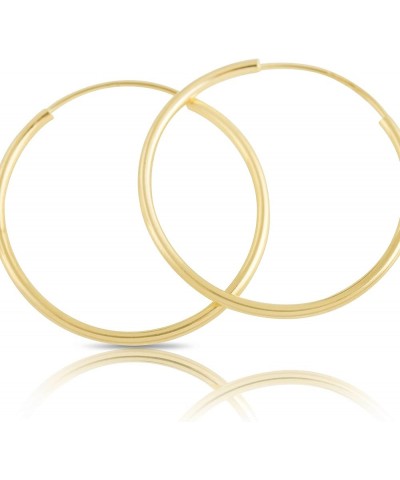 14K Yellow Gold Women's Endless Tube Hoop Earrings 1-1.25mm Thick 8-20mm Diameters - Singles and Pairs Available 16mm (0.63")...