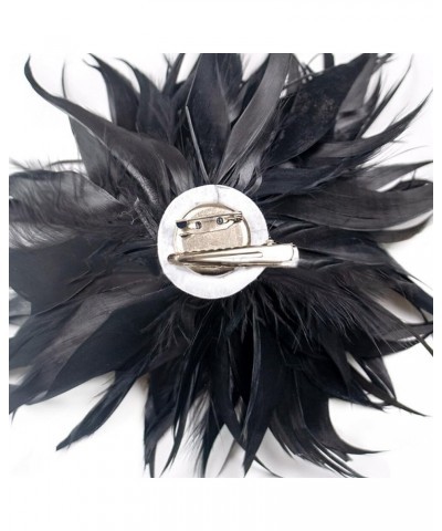 Women Feather Brooch Fashion Brooch Pins Corsage Hair Clip Headwear Hairpin Hairband for Derby Hat Cocktail Party Red $7.41 B...