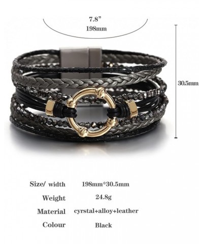 Leather Wrap Bracelets Women Boho Bracelets Stackable Jewelry Christmas Gifts for Her Style-7-3 $10.91 Bracelets