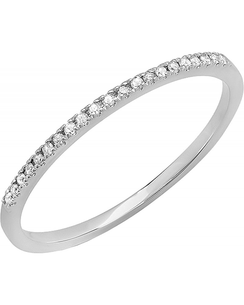 0.08 Cttw Round White Diamond Stackable Wedding Band for Women in 10K Gold 9 White Gold $90.85 Bracelets