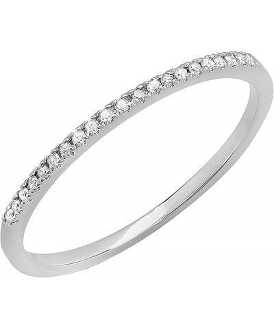 0.08 Cttw Round White Diamond Stackable Wedding Band for Women in 10K Gold 9 White Gold $90.85 Bracelets