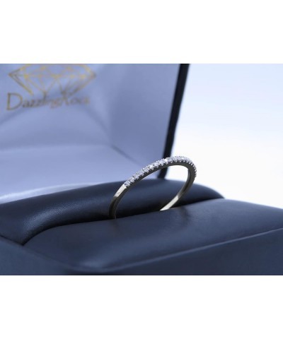 0.08 Cttw Round White Diamond Stackable Wedding Band for Women in 10K Gold 9 White Gold $90.85 Bracelets