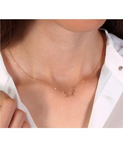 2Pcs Gold Zodiac Necklace Set 12 Constellation Moon Pendant Necklace Zodiac Jewelry Gifts Aquarius $7.64 Necklaces