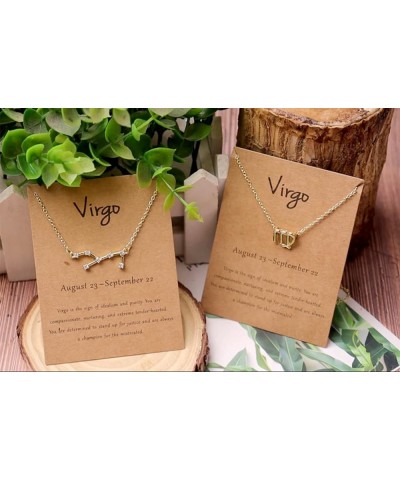 2Pcs Gold Zodiac Necklace Set 12 Constellation Moon Pendant Necklace Zodiac Jewelry Gifts Aquarius $7.64 Necklaces