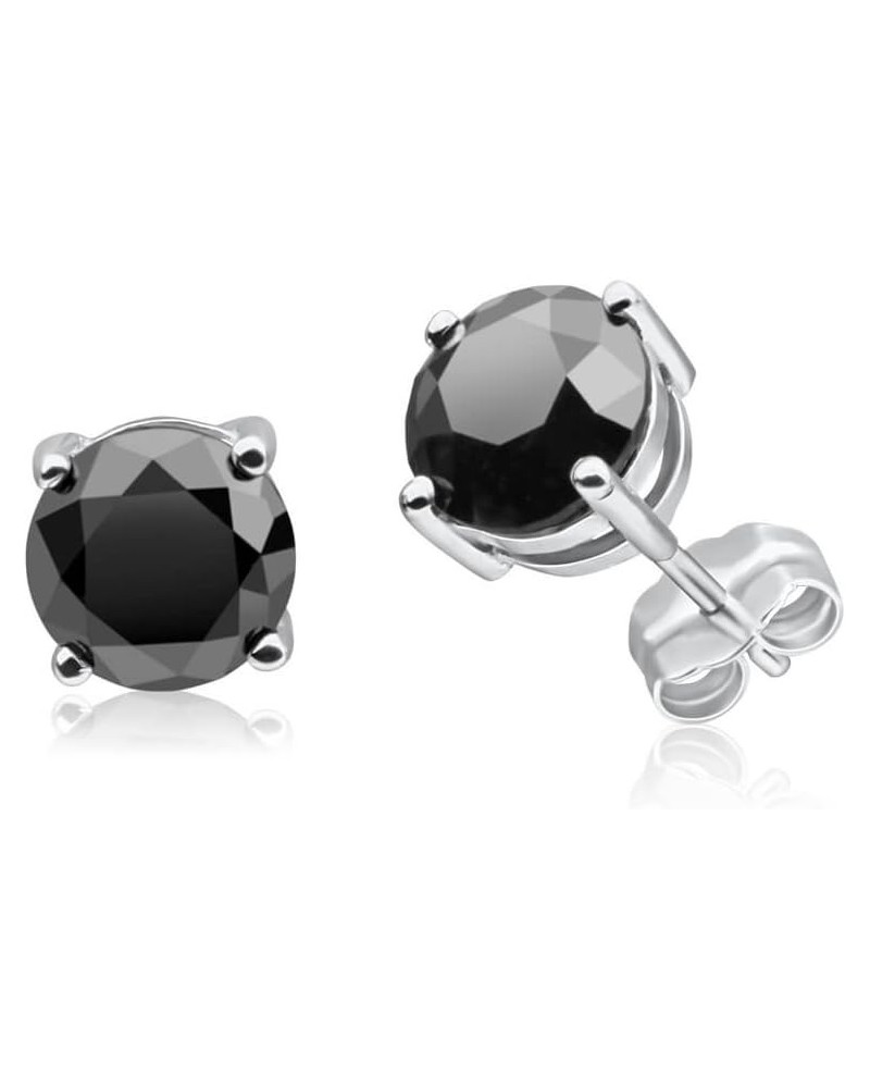 1/2-10 Carat Total Weight Black Diamond Stud Earrings Platinum 4.0 carats $88.31 Earrings