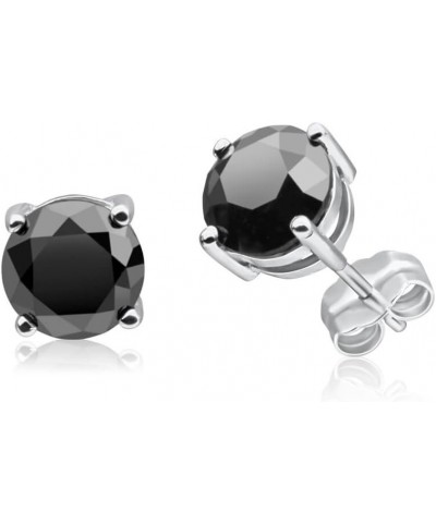 1/2-10 Carat Total Weight Black Diamond Stud Earrings Platinum 4.0 carats $88.31 Earrings