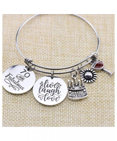 Birthday Gifts for Women 13th 16th 18th 21st 30 40 50 60 65 70 80 90 Fabulous Live Laugh Love Cake Charms Expandable Bracelet...