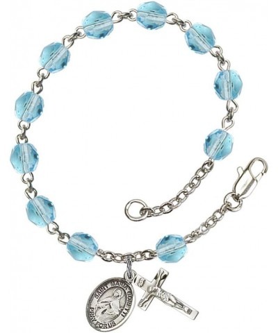 March Birth Month Bead Rosary Bracelet with Patron Saint Petite Charm, 7 1/2 Inch Saint Maria Goretti $49.29 Bracelets