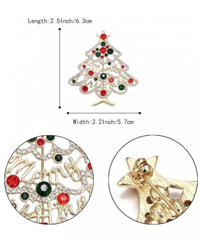 Women's Vintage Inspired Crystal Merry Christmas Holiday Wreath Brooch Pin 04-Hollow Christmas Tree $6.26 Brooches & Pins