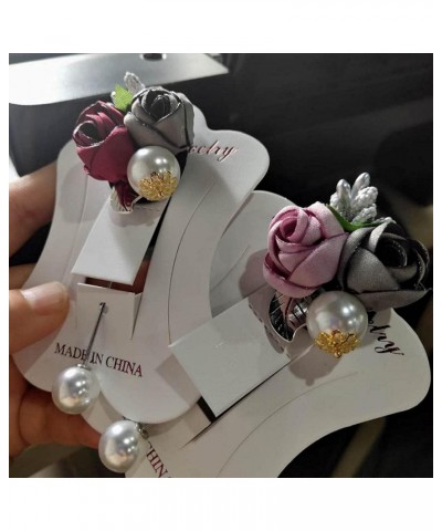 Corsages for Wedding Corsage and Boutonniere Set Wrist Corsage Ladies Cloth Art Pearl Fabric Flower Brooch Pin Women Cardigan...