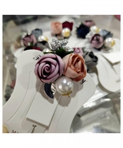 Corsages for Wedding Corsage and Boutonniere Set Wrist Corsage Ladies Cloth Art Pearl Fabric Flower Brooch Pin Women Cardigan...