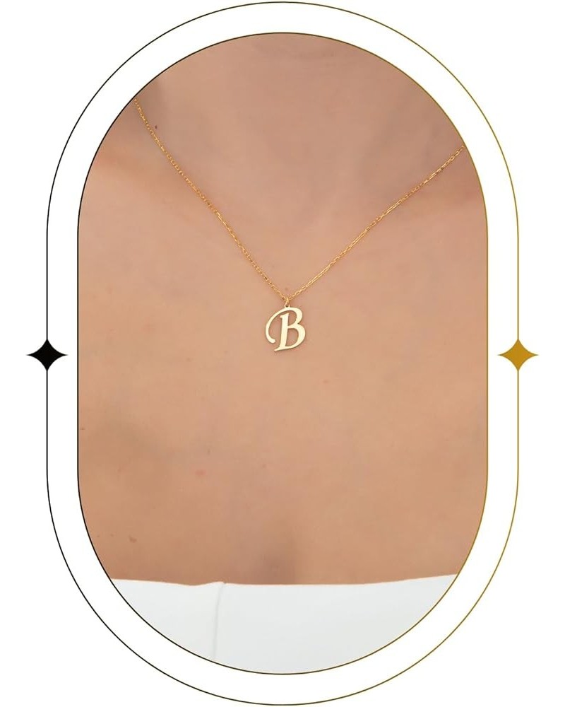 Initial Necklaces for Women - 14K Gold Plated over 925K Sterling Silver Letter Pendant, Elegant A-Z Monogram Gold Jewelry for...