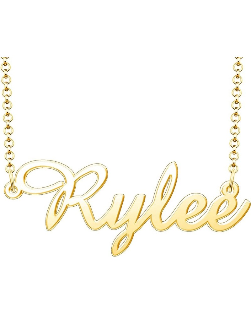 Rylee Name Necklace Personalized Sterling Silver Custom Name Necklace for Women Gold $15.65 Necklaces