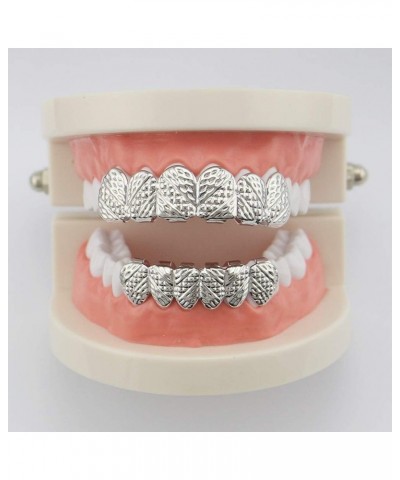 18K Gold Plated Hip Hop Rugged 6 Teeth TOP and Bottom Grillz for Your Teeth Set for Men and Women Gun Black $7.94 Body Jewelry