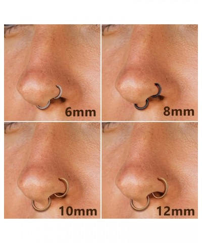 3pcs Twisted Hinged Nose Rings Hoop 316L Surgical Steel 16G/18G Hinged Conch Piercing Jewelry Septum Clicker Lip Rings Cartil...